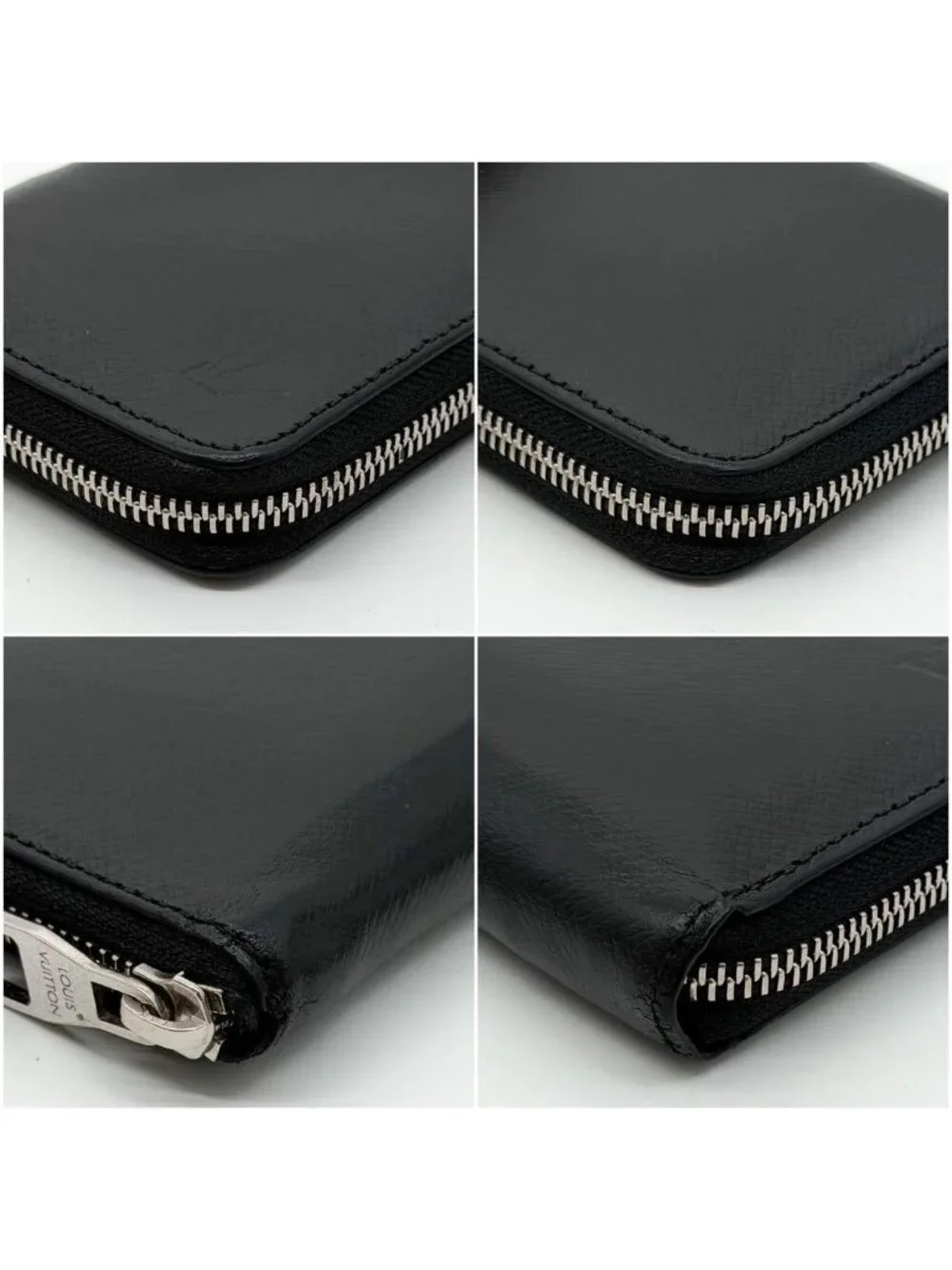 Louis Vuitton Zippy Wallet Vertical Taiga Black Round